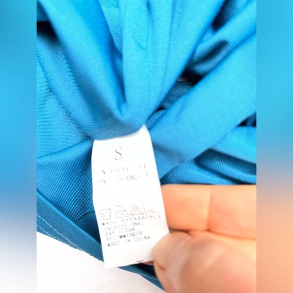 Topshop ? Blue cropped top with lining, thin straps, size Small - Picture 5 of 5